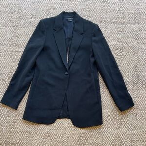 Theory Open Back Single Button Black Blazer Womens‎ 8 Holiday Formal New Year